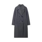 Casaco Longo de Lã Feminino - Vintage, Quente, com Lapela e Bolso Duplo