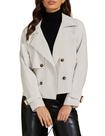 Casaco luvamia Cropped Trench Coat feminino cinza claro XXL