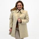 Casaco Malise Médio Plus Size em Lã Batida Feminino