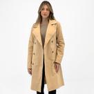 Casaco Malwee Trench Coat Longo em Tecido com Cinto Feminino