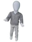 Casaco manga longa bebê masculino em Suede liso