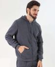 Casaco Masculino Moletom Fitness Capuz Marisa Chumbo-50201