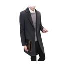 Casaco Masculino Slim Fit Longo Em Mistura De Algodão E Lã Para Outono E Inverno, Moda Casual E Casaco Masculino Slim Fit Longo Em Mistura De Algodão E Lã Para Outono E Inverno, Moda Casual E