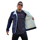 Casaco Metal Carbono Jeans Com Forro Lan De Carneiro Stretch