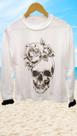 Casaco modal branco/list Casaco modal branco/list