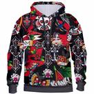 Casaco Moletom Estampa 3D Masculino Feminino Love Tatoo Blusa De Frio Com Capuz Poliéster