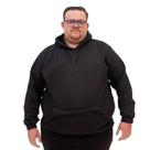 Casaco Moletom Fechado Canguru Plus Size Flanelado Quentinho Basica G1 ao G5 Tecido Macio Conforto