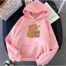 Casaco Moletom Feminino Corações Estilo Tumblr Capuz Bolso Inverno Conforto