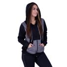 Casaco Moletom Feminino Interno Felpudo Recortes Capuz Bolso e Zíper Orbis - Preto, M