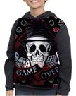 Casaco Moletom Infantil Colorido Caveira Game Over Poker