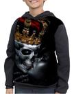 Casaco Moletom Infantil Rei Skull Caveira Coroa Ogabel