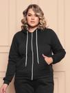 Casaco Moletom Plus Size Feminina Com Capuz E Ziper Inverno