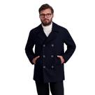 Casaco Nautica Peacoat Wool Blend de trespassado duplo para homens