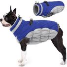 Casaco para cães AOFITEE Winter Reflective Impermeável Azul para Cães