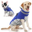 Casaco para cães AOFITEE Winter Reflective Impermeável Azul para Cães