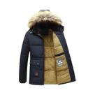 Casaco Parka Masculino De Inverno À Prova De Vento Com Capuz De Fleece, Quente E Grosso, Com Gola De
