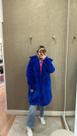 Casaco pelo forrado azul royal Casaco pelo forrado azul royal