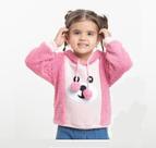 Casaco Pelo Menina Inverno Bordado Capuz Lessa Kids B8964