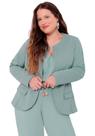 Casaco plus size em malha com detalhe lapela lunender 65189 Casaco plus size em malha com detalhe lapela lunender 65189