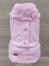 Casaco Plush e Pelúcia Rosa para cachorro e gato Tamanho:M