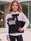 Casaco Poncho Tricô Minnie Com Laço Animê