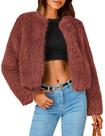 Casaco PRETTYGARDEN 2025 Inverno Fleece Pele Sintética XL Vermelho Ferrugem