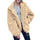 Casaco PRETTYGARDEN Estilo One Abricó Médio de Sherpa Fleece