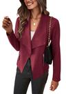 Casaco PRETTYGARDEN Feminino Jaqueta Cropped de Camurça Sintética Vinho Vermelho P Casaco PRETTYGARDEN Feminino Jaqueta Cropped de Camurça Sintética Vinho Vermelho P
