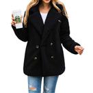 Casaco PRETTYGARDEN Oversized de Sherpa Fleece e Pelo Sintético Preto Tamanho S
