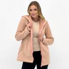 Casaco Rosa Bella Médio em Soft com Capuz Feminino