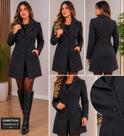 Casaco Sobretudo Feminino Elegante em Lã para Inverno, Estilo Clássico Luxuoso