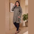 Casaco Sobretudo Feminino Lanzinha Plus Size Transpassado C/ Capuz