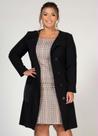 Casaco Sobretudo Preto Plus Size Feminino Grande Inverno