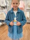 Casaco Teddy Com Bolsos Azul Dolce Momi
