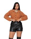 Casaco teddy curto blusa de frio feminina pelinhos manga longa Casaco teddy curto blusa de frio feminina pelinhos manga longa