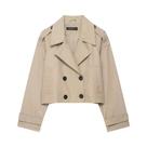 Casaco Trench Clássico Feminino De Botões Duplos, Moda Casual De Outono Com Lapela