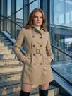 Casaco Trench Coat Feminino Longo Com Fivela E Abotoamento Duplo Presente dia das Mães