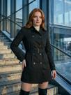 Casaco Trench Coat Feminino Longo Com Fivela E Abotoamento Duplo Presente dia das Mães