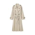 Casaco Trench Feminino Chique Com Cinto, Gola Vintage E Mangas Longas Look Da Moda
