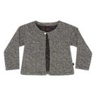 Casaco Tweed Manga Longa Preto Infantil Menina Aysha