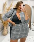 Casaco xadrez em lurex tweed com elastano