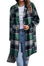 Casaco Zeagoo Plaid Shacket Trench Coat para mulheres Casaco Zeagoo Plaid Shacket Trench Coat para mulheres
