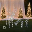 Casal Armação Rena Fêmea Com Movimento Led Enfeite Decoração Natal para Jardim Pisca 127v ou 220v