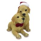 Casal de Cachorrinhos Natalinos em Resina Decorativa