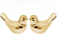 Casal de Passarinhos de Porcelana Elegante para Decoração