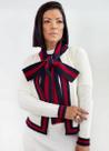 Casaqueto Tricot Trançado Gola Laço