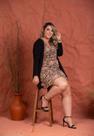 Casaquinho Assimétrico Preto Plus Size