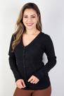 Casaquinho feminino gola v botões 81099