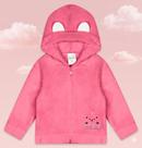 Casaquinho para Bebê Menina com Capuz Orelhinha Fleece Tamanho:PCor:rosa