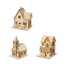 Casas De Madeira Em Miniatura Com LED Para Decoração De Mesa - 3 Peças De Cabanas Rústicas Para